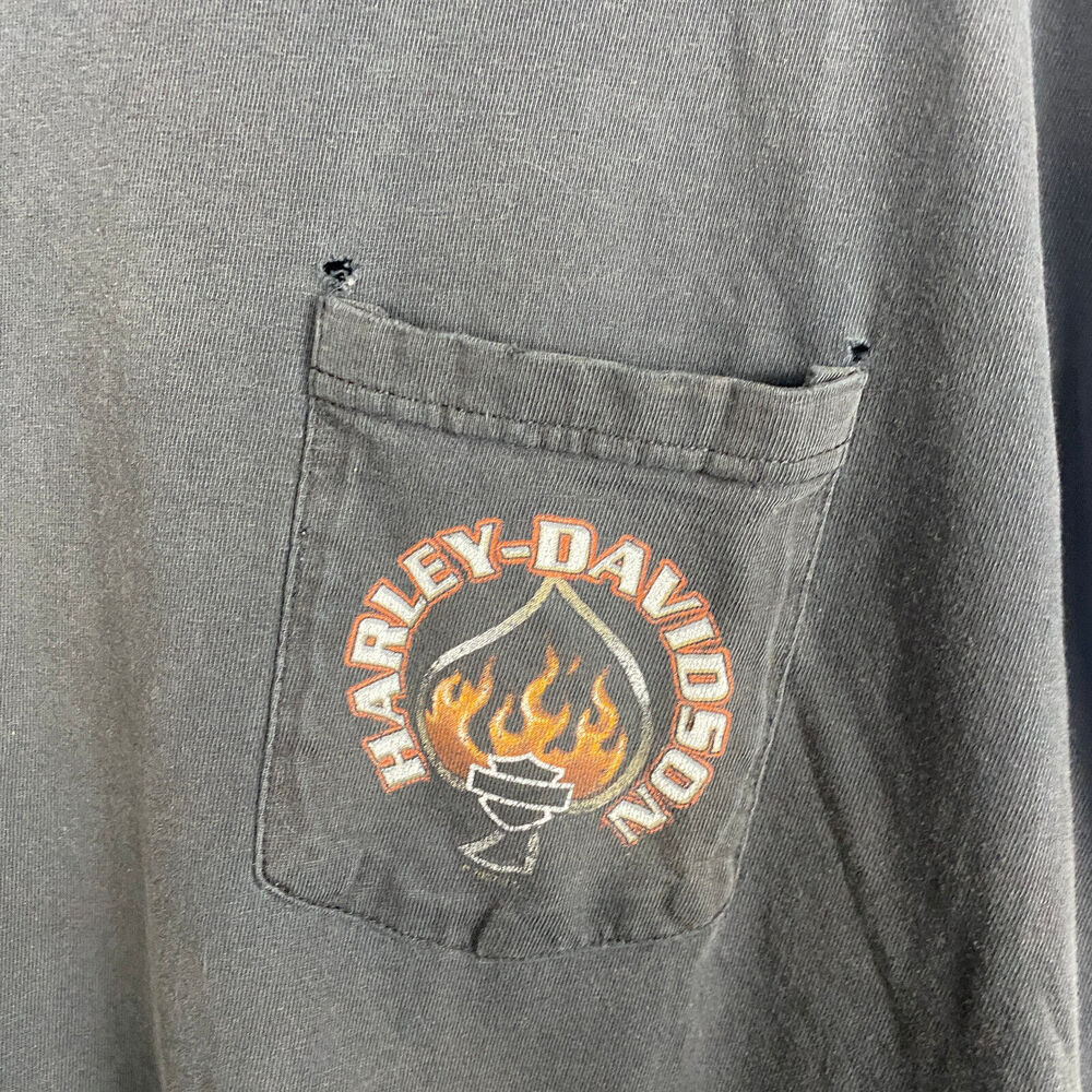 Vtg Harley Davidson T-Shirt Sz 3X Gallipolis Ohio Two-Sided Cut-Off Sleeve - Picture 3 of 13